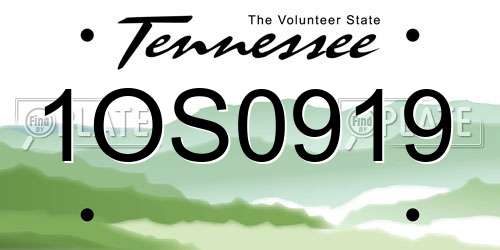 1OS0919 Tennessee License Plate