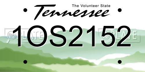 1OS2152 Tennessee License Plate