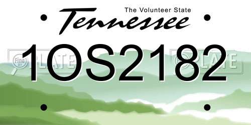 1OS2182 Tennessee License Plate