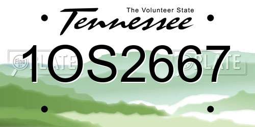 1OS2667 Tennessee License Plate