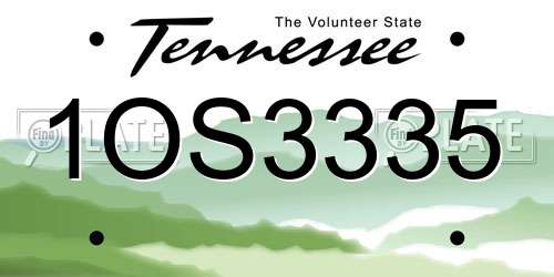 1OS3335 Tennessee License Plate