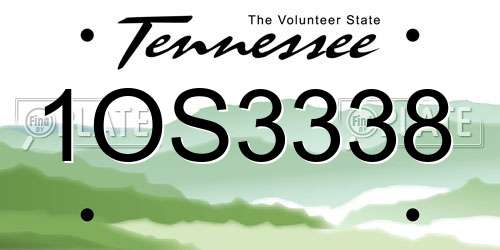 1OS3338 Tennessee License Plate