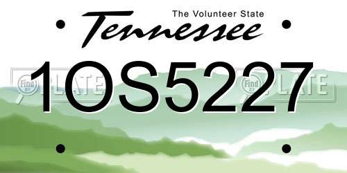1OS5227 Tennessee License Plate