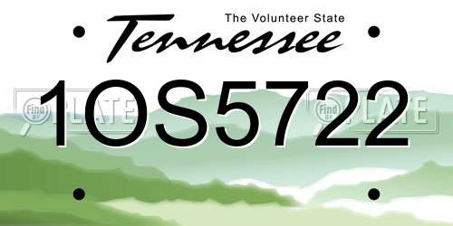 1OS5722 Tennessee License Plate