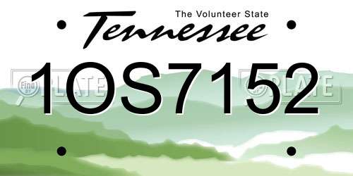 1OS7152 Tennessee License Plate