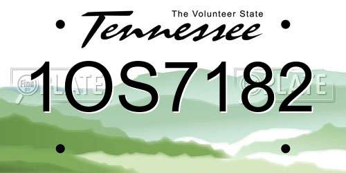 1OS7182 Tennessee License Plate