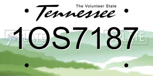 1OS7187 Tennessee License Plate