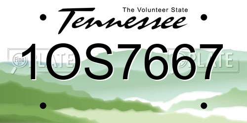 1OS7667 Tennessee License Plate