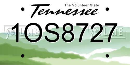 1OS8727 Tennessee License Plate