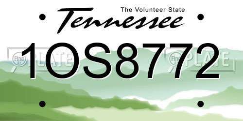 1OS8772 Tennessee License Plate