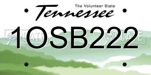 1OSB222 Tennessee License Plate