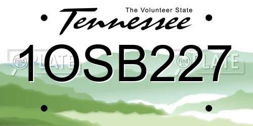 1OSB227 Tennessee License Plate