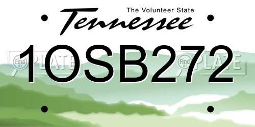 1OSB272 Tennessee License Plate