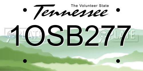 1OSB277 Tennessee License Plate