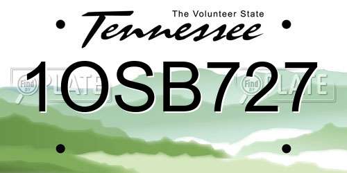 1OSB727 Tennessee License Plate