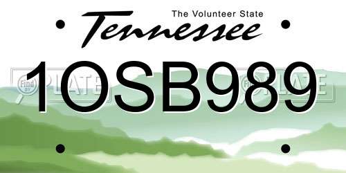 1OSB989 Tennessee License Plate