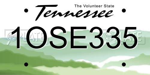 1OSE335 Tennessee License Plate