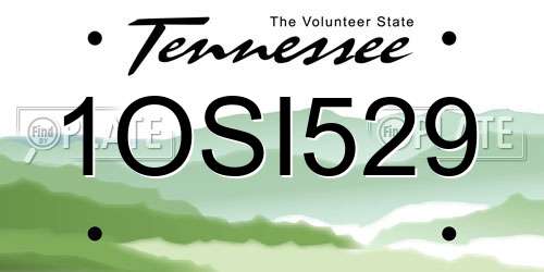 1OSI529 Tennessee License Plate