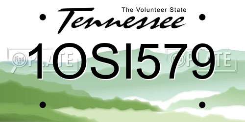 1OSI579 Tennessee License Plate