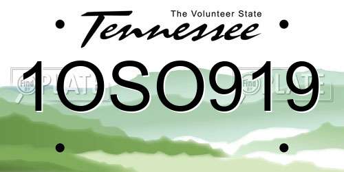 1OSO919 Tennessee License Plate