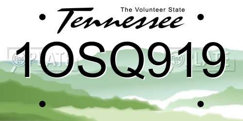 1OSQ919 Tennessee License Plate