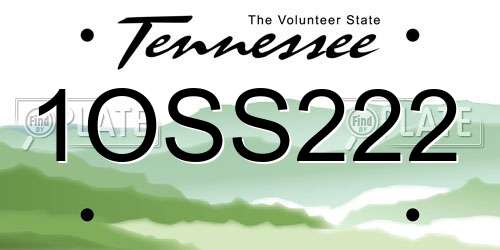1OSS222 Tennessee License Plate