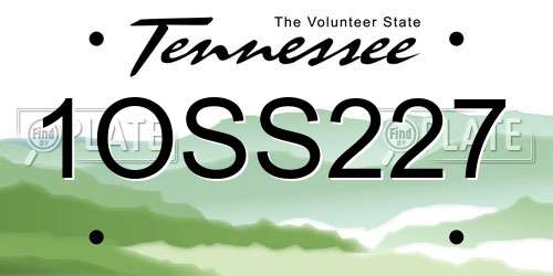 1OSS227 Tennessee License Plate