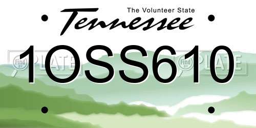 1OSS610 Tennessee License Plate