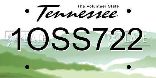 1OSS722 Tennessee License Plate