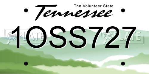 1OSS727 Tennessee License Plate
