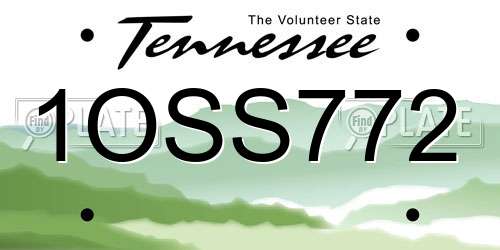 1OSS772 Tennessee License Plate
