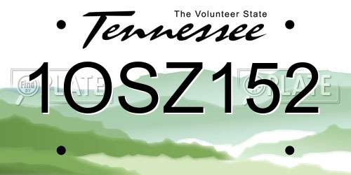 1OSZ152 Tennessee License Plate