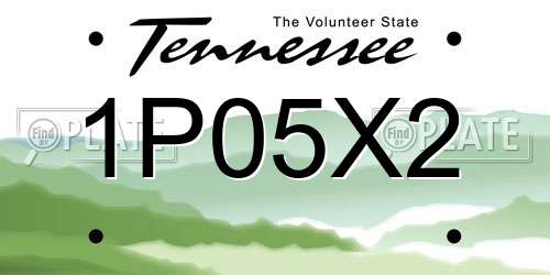 1P05X2 Tennessee License Plate