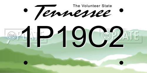 1P19C2 Tennessee License Plate