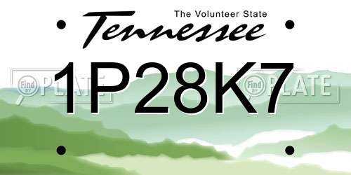 1P28K7 Tennessee License Plate
