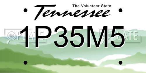 1P35M5 Tennessee License Plate