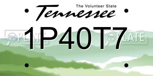 1P40T7 Tennessee License Plate