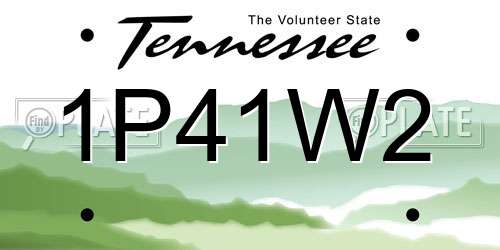 1P41W2 Tennessee License Plate
