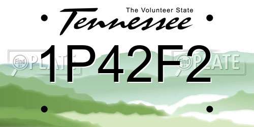 1P42F2 Tennessee License Plate