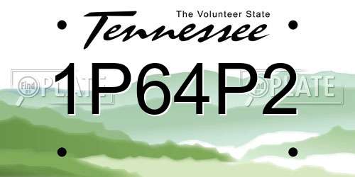 1P64P2 Tennessee License Plate