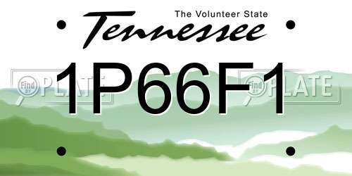 1P66F1 Tennessee License Plate