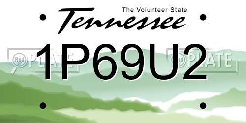 1P69U2 Tennessee License Plate