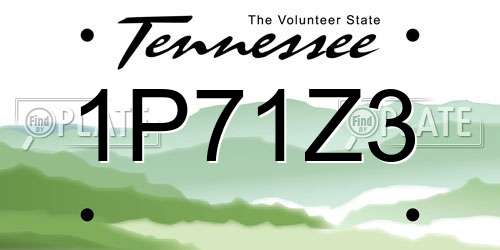 1P71Z3 Tennessee License Plate