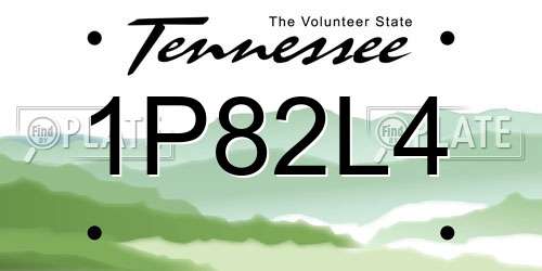 1P82L4 Tennessee License Plate