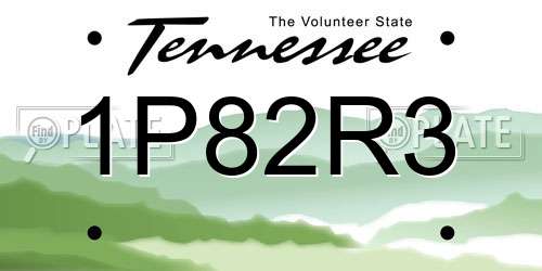 1P82R3 Tennessee License Plate