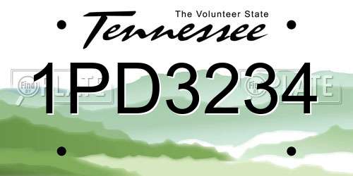 1PD3234 Tennessee License Plate