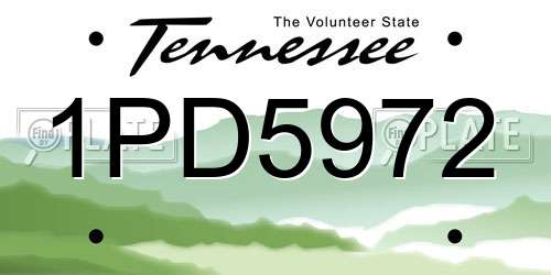1PD5972 Tennessee License Plate
