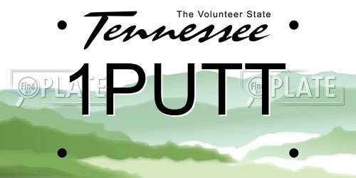 1PUTT Tennessee License Plate