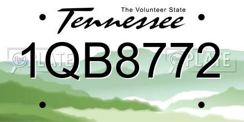 1QB8772 Tennessee License Plate