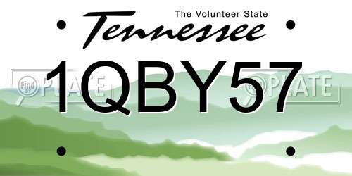 1QBY57 Tennessee License Plate